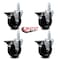 Service Caster 4'' Phenolic Wheel Swivel 7/8'' Square Stem Caster Set with Brake, 4PK SCC-SQ20S414-PHS-PLB-78-4 - alternate 2